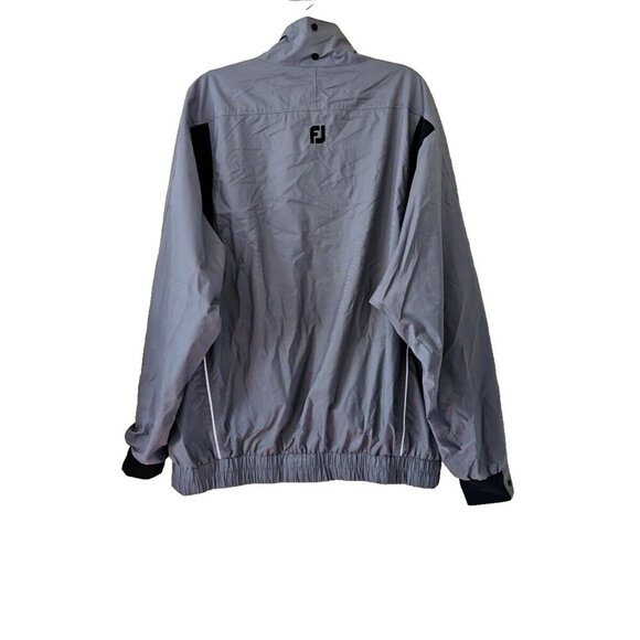 DryJoys FootJoy Jacket Mens XL Gray Full Zip Mockneck Pockets Lined LS Golf Logo - Picture 2 of 16